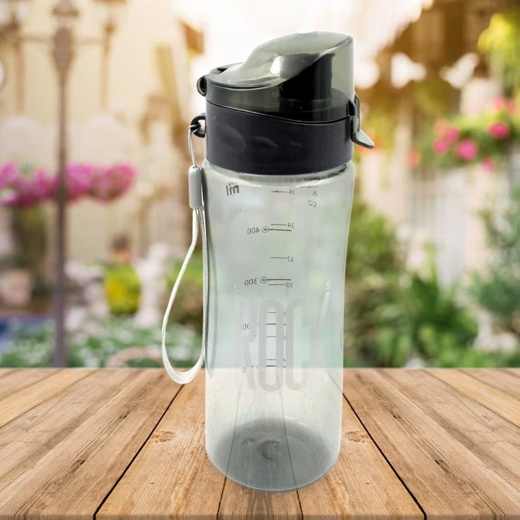 Leak-proof plastic sports water bottle with carry case, perfect for gym.