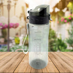 Leak-proof plastic sports water bottle with carry case, perfect for gym.