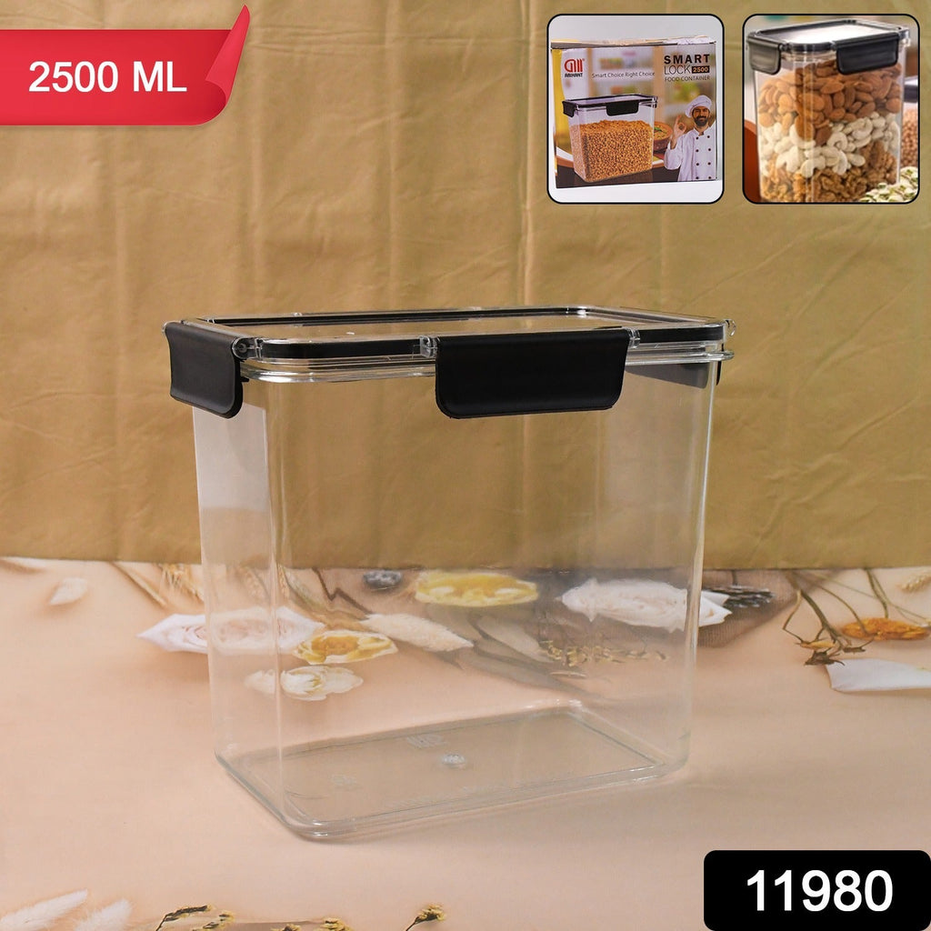 Close-up of secure snap lock lid on airtight food storage container