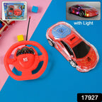 Top-down view of the sleek remote control racing car, highlighting its design.
