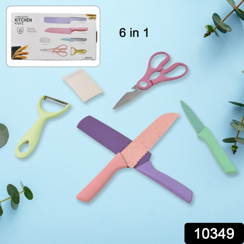 Vibrant high carbon steel kitchen knives from CookAura arranged on a clean white background.