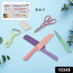 Vibrant high carbon steel kitchen knives from CookAura arranged on a clean white background.