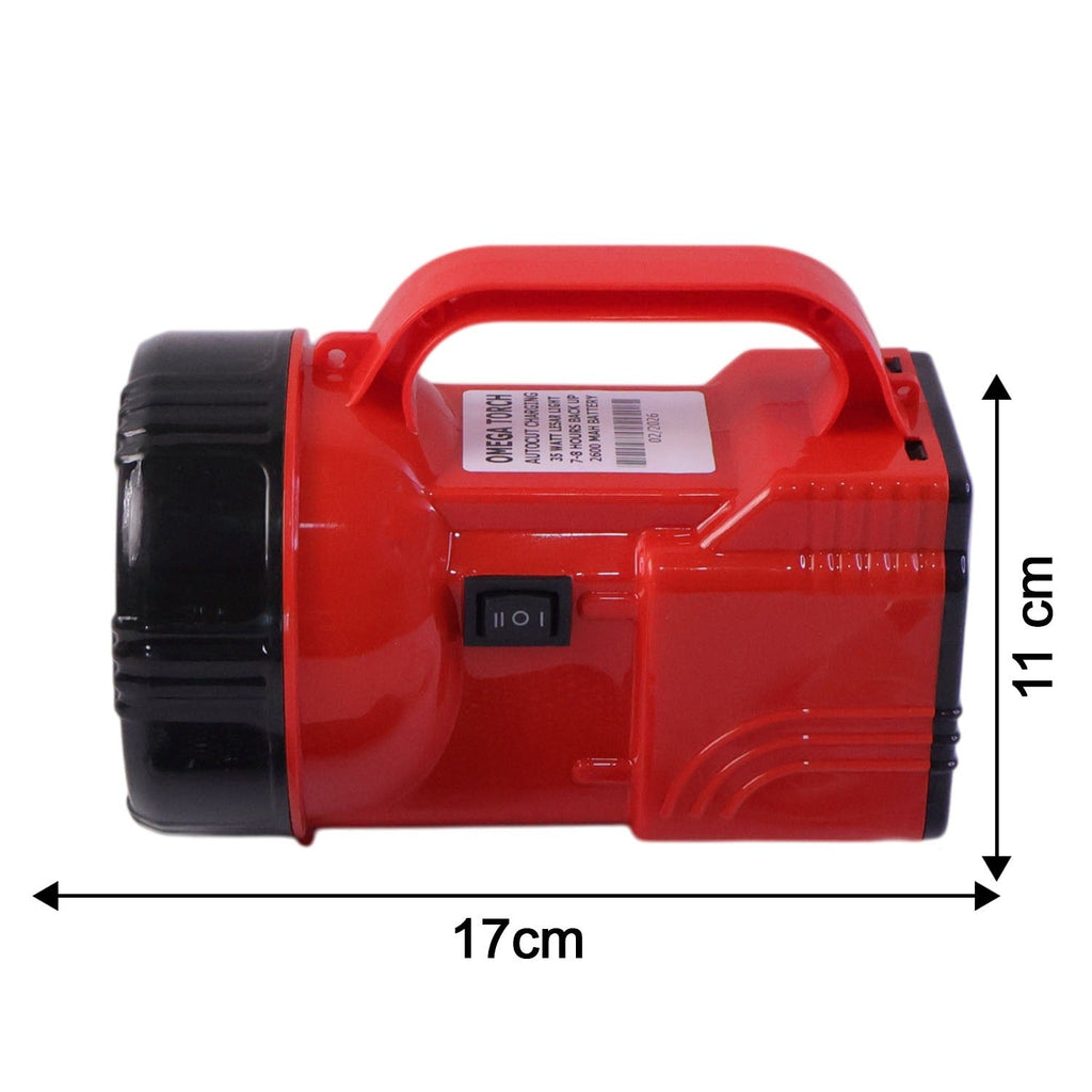 Back view of durable OMEGA Rechargeable LED Light