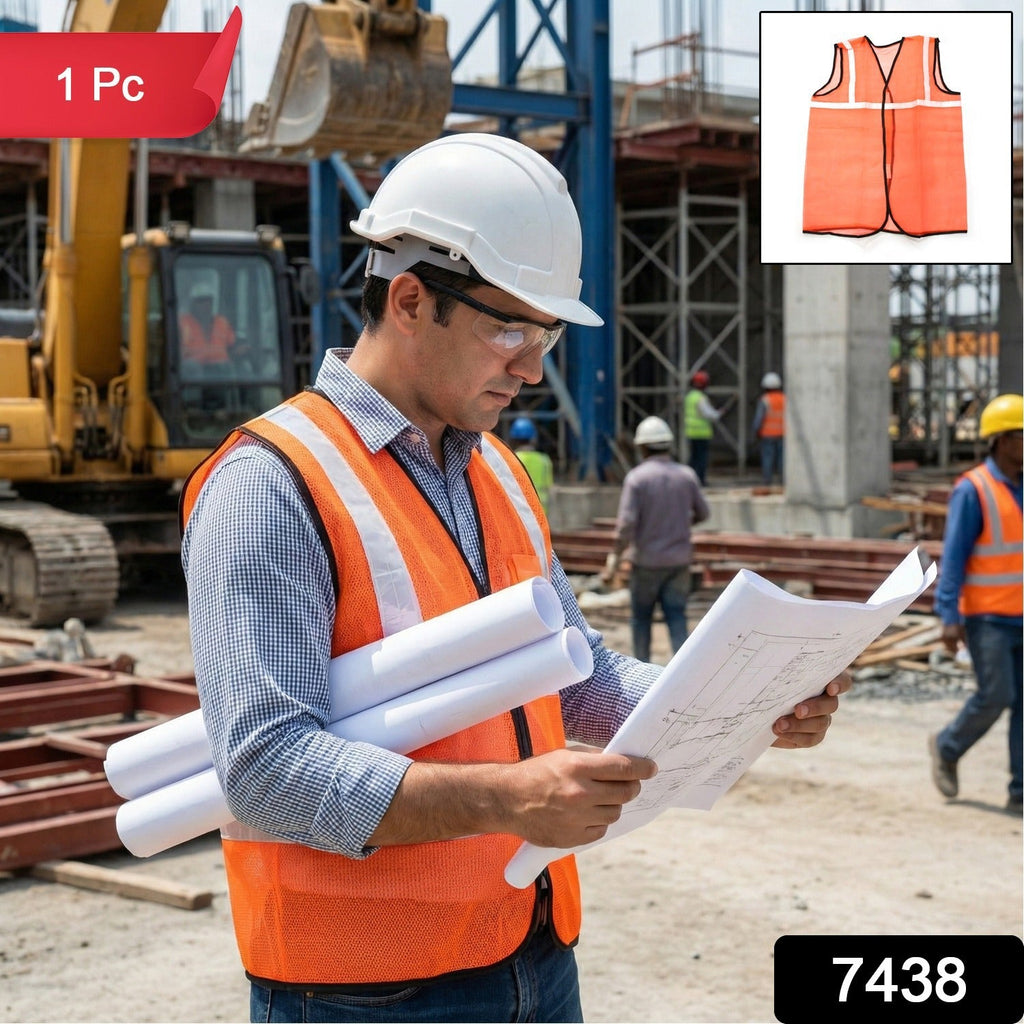Single piece Orange Safety Jacket, folded neatly to showcase its compact design.