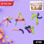 Colorful magnetic sticks and connectors for kids building toy