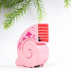 Studio shot of the bright colored USB Mini Fan, highlighting its compact size.