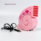 Angled view of the quiet USB Mini Fan, showcasing its stable base.