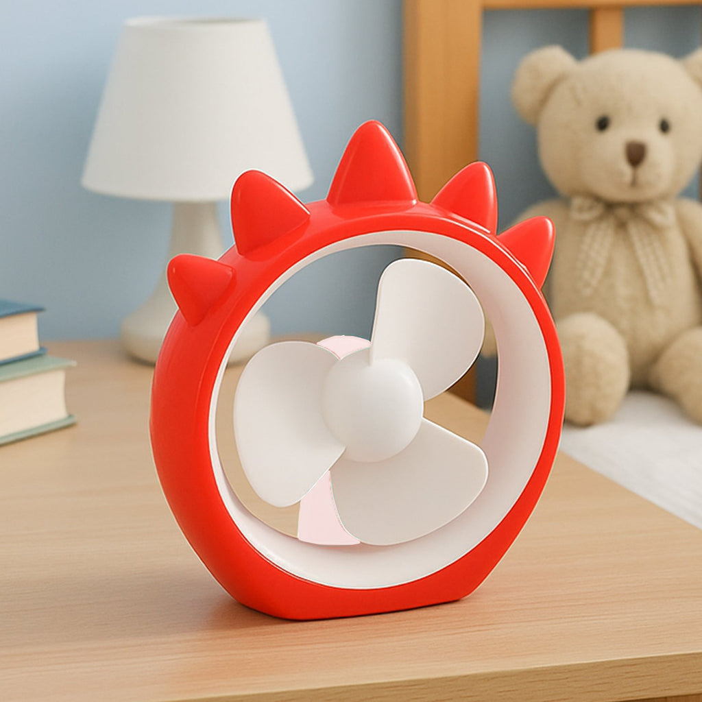 Mini USB rechargeable desk fan in bright colors