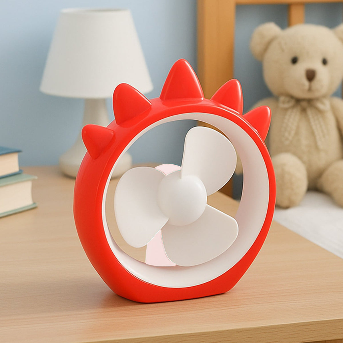 Mini USB rechargeable desk fan in bright colors