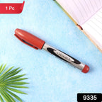 Close-up of maroon marker pen with ergonomic grip