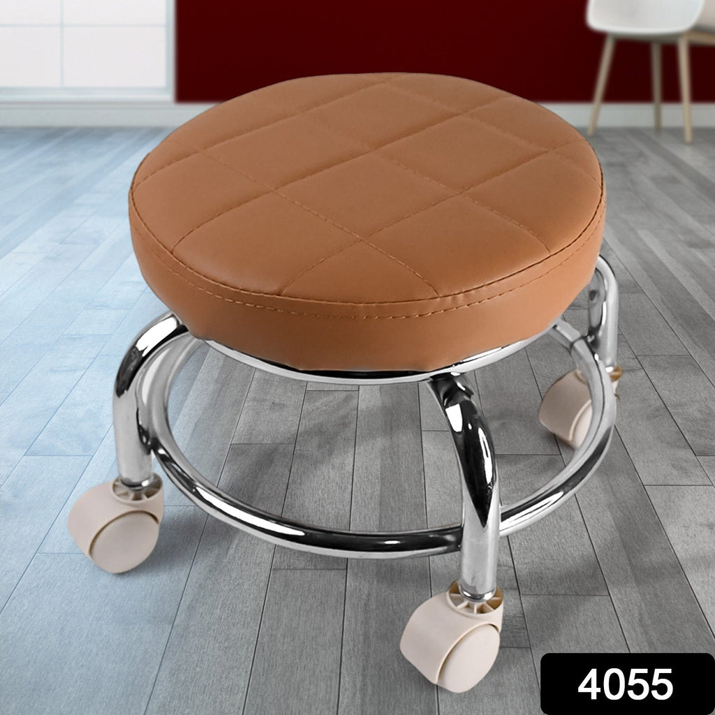 Pedicure rolling stool with steel frame and smooth swivel wheels