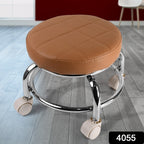 Pedicure rolling stool with steel frame and smooth swivel wheels
