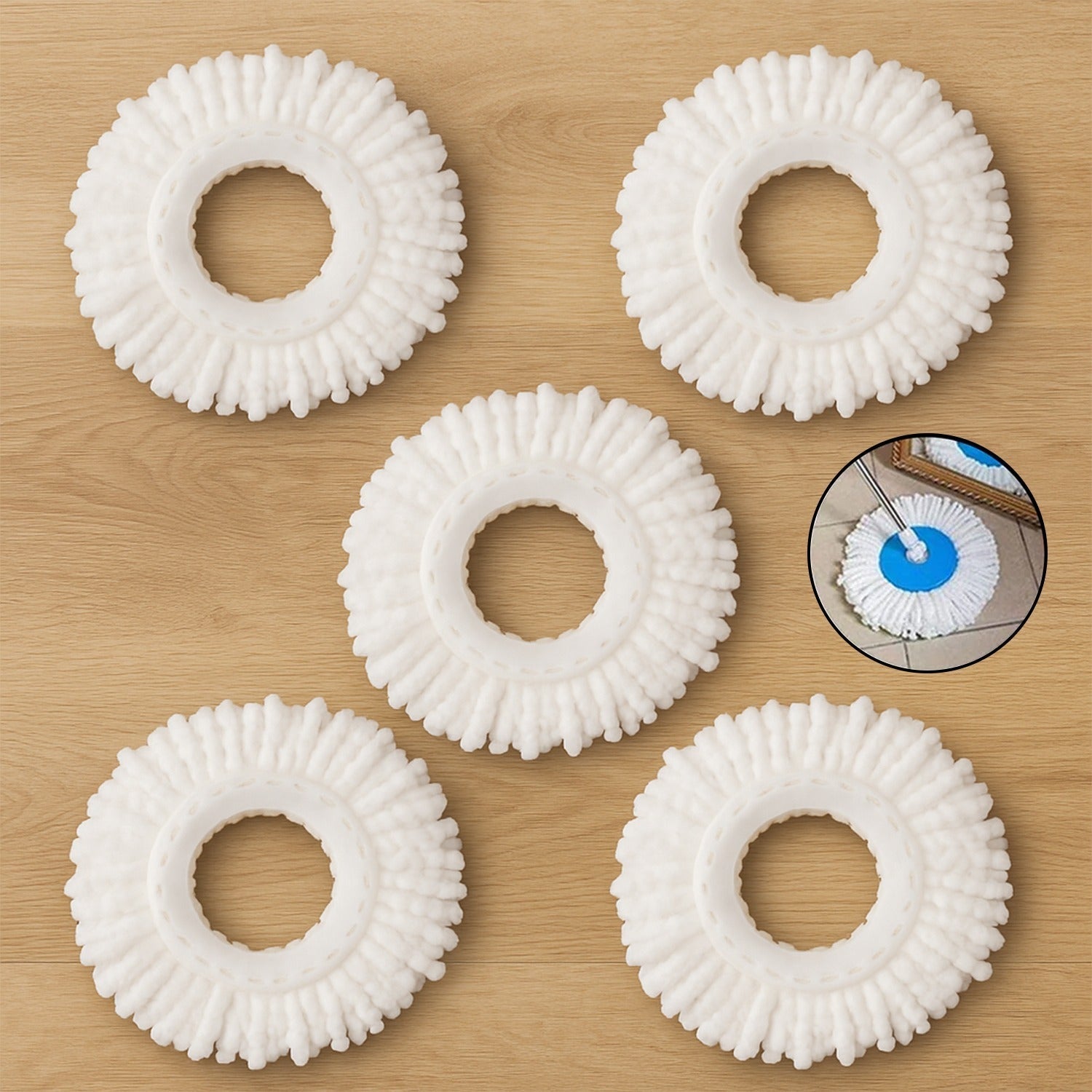 Microfiber Spin Mop Refill Head showing soft cleaning pads