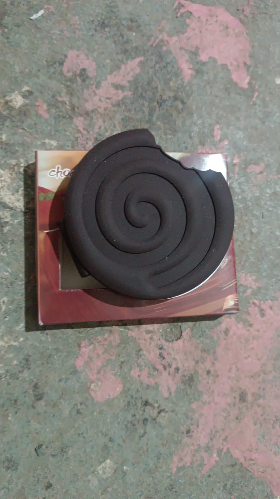 Back cover of the Chocolate Diary, showing the realistic chocolate biscuit pattern.