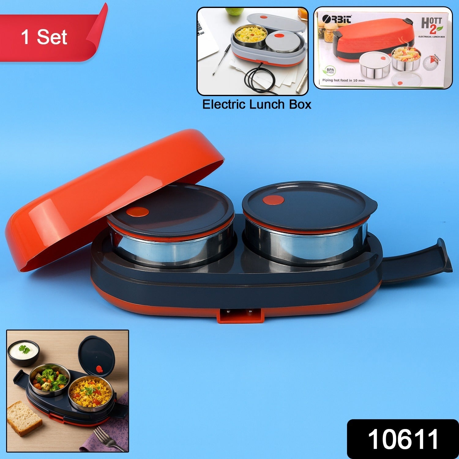 Portable electric lunch box designed to keep meals warm