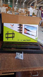 Packaged boxed TV wall bracket ready for retail sale