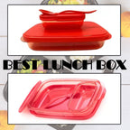 Leak-proof lunch box with its lid securely fastened.