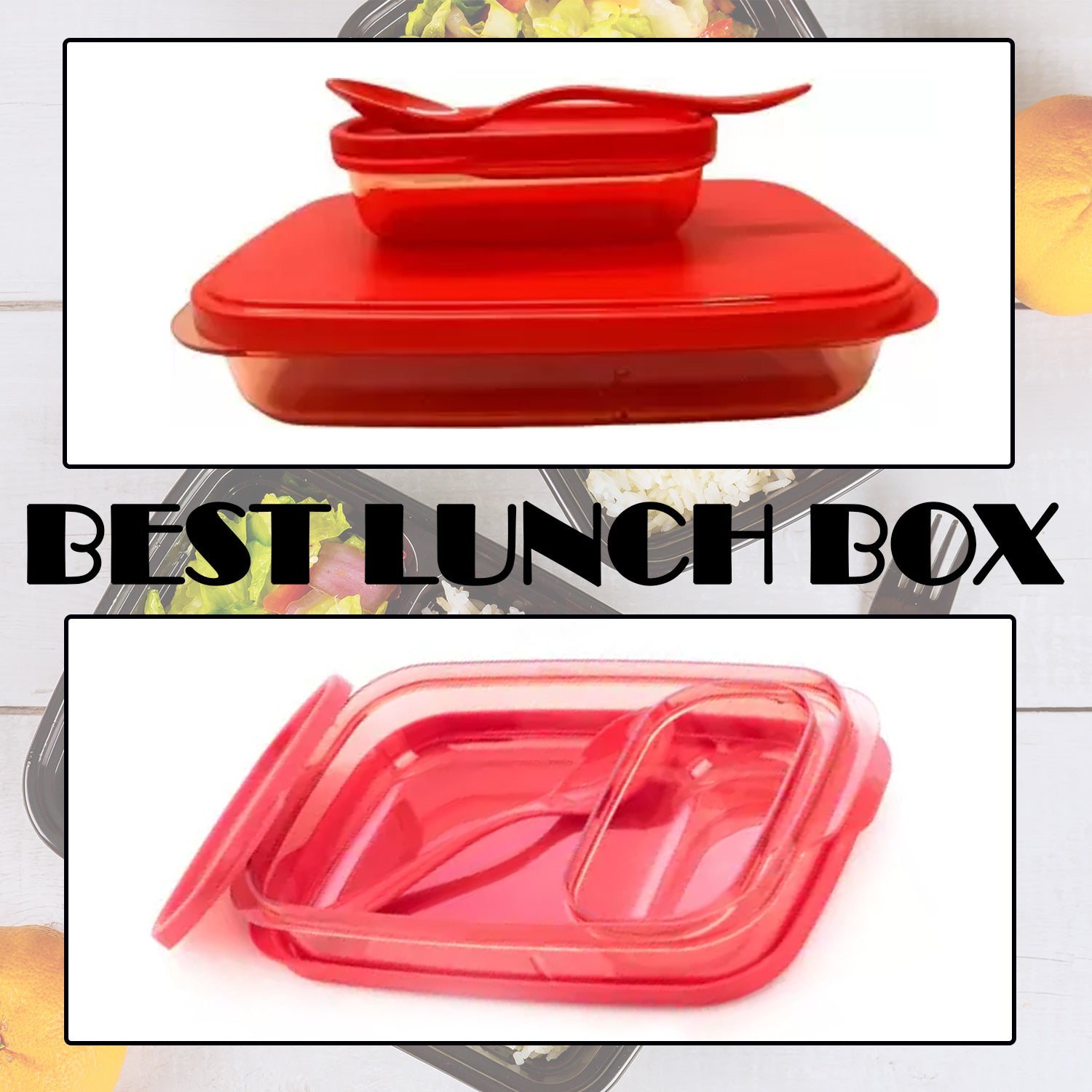 Leak-proof lunch box with its lid securely fastened.