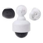 Detail of flashing red LED light on dummy CCTV camera by Safelix