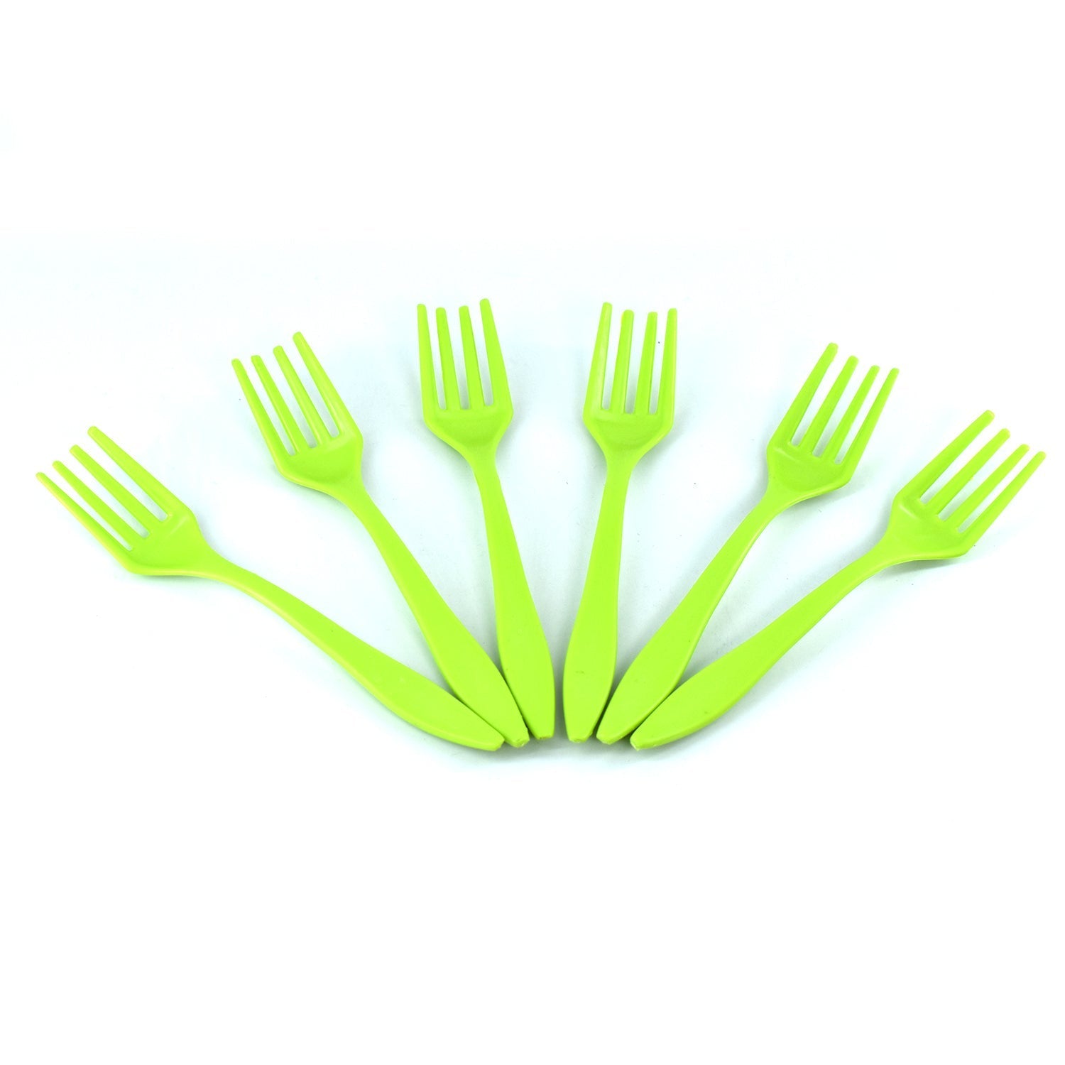 Six modern design plastic serving forks in a convenient pack for your kitchen.