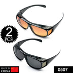 Close-up of Safora yellow lens night driving glasses for enhanced clarity.