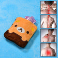 Panda Hot Water Bag with a brown cover, front view, for pain relief.