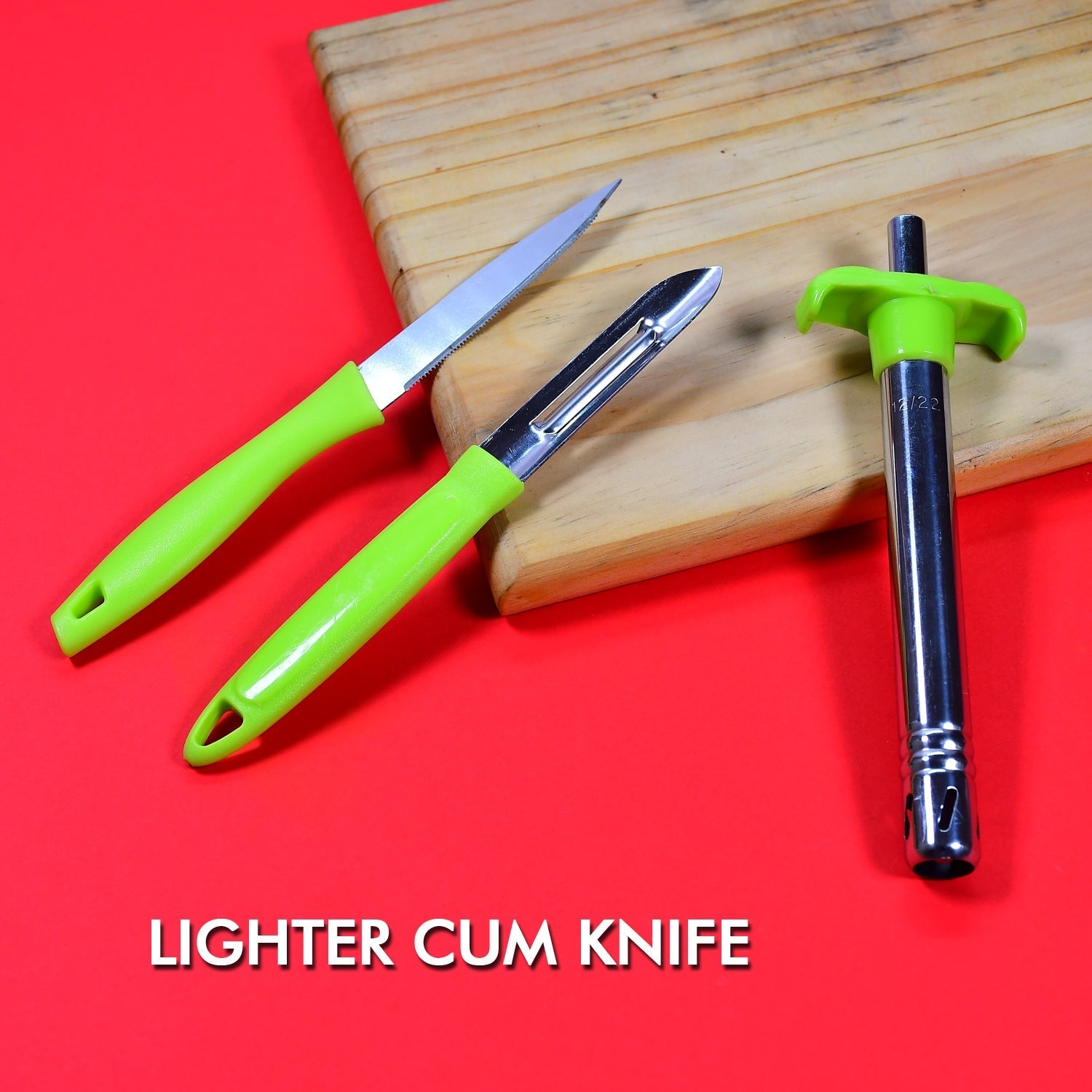 Compact Ganesh kitchen lighter with knife and peeler, ideal for daily use.