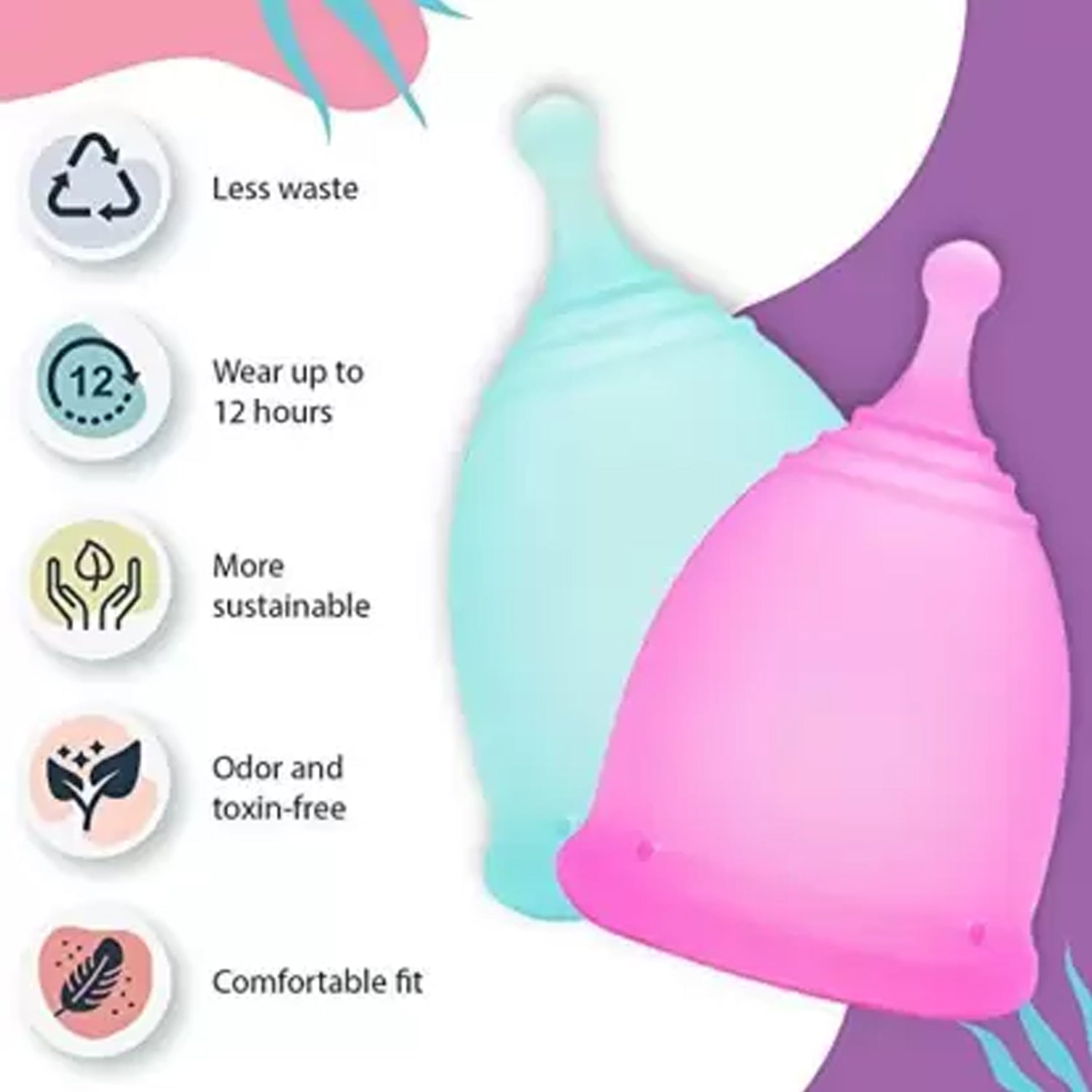 The Happy Bathers reusable menstrual cup, promoting an eco-friendly period.