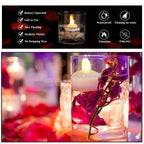 Battery-operated floating LED candles for water surfaces