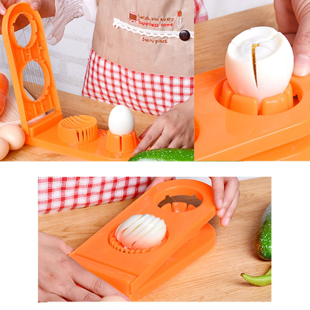 The Quickslice 2-in-1 egg slicer ready to create precise egg wedges.