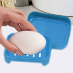 Side profile of the durable plastic soap case, showing its sturdy build.