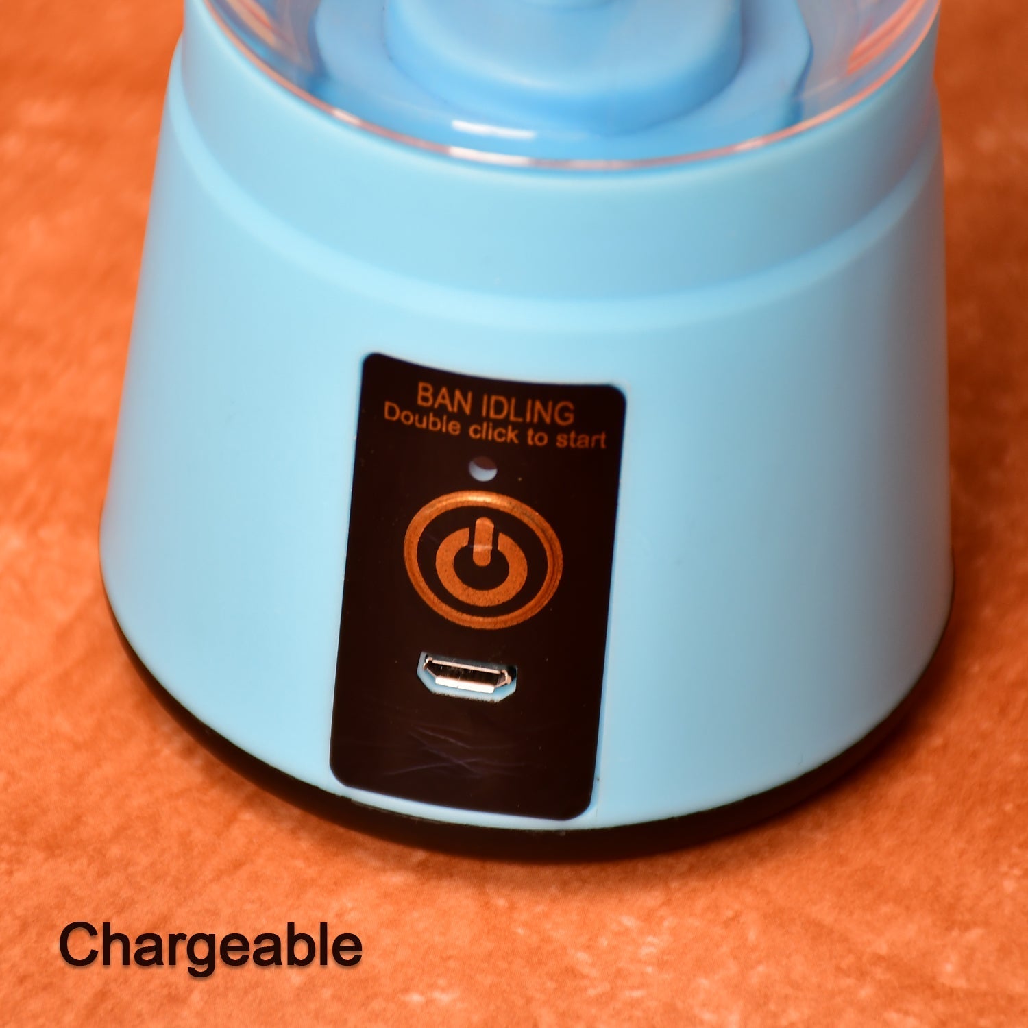Easy-to-use juicer cup shown with various fruits for healthy smoothies.