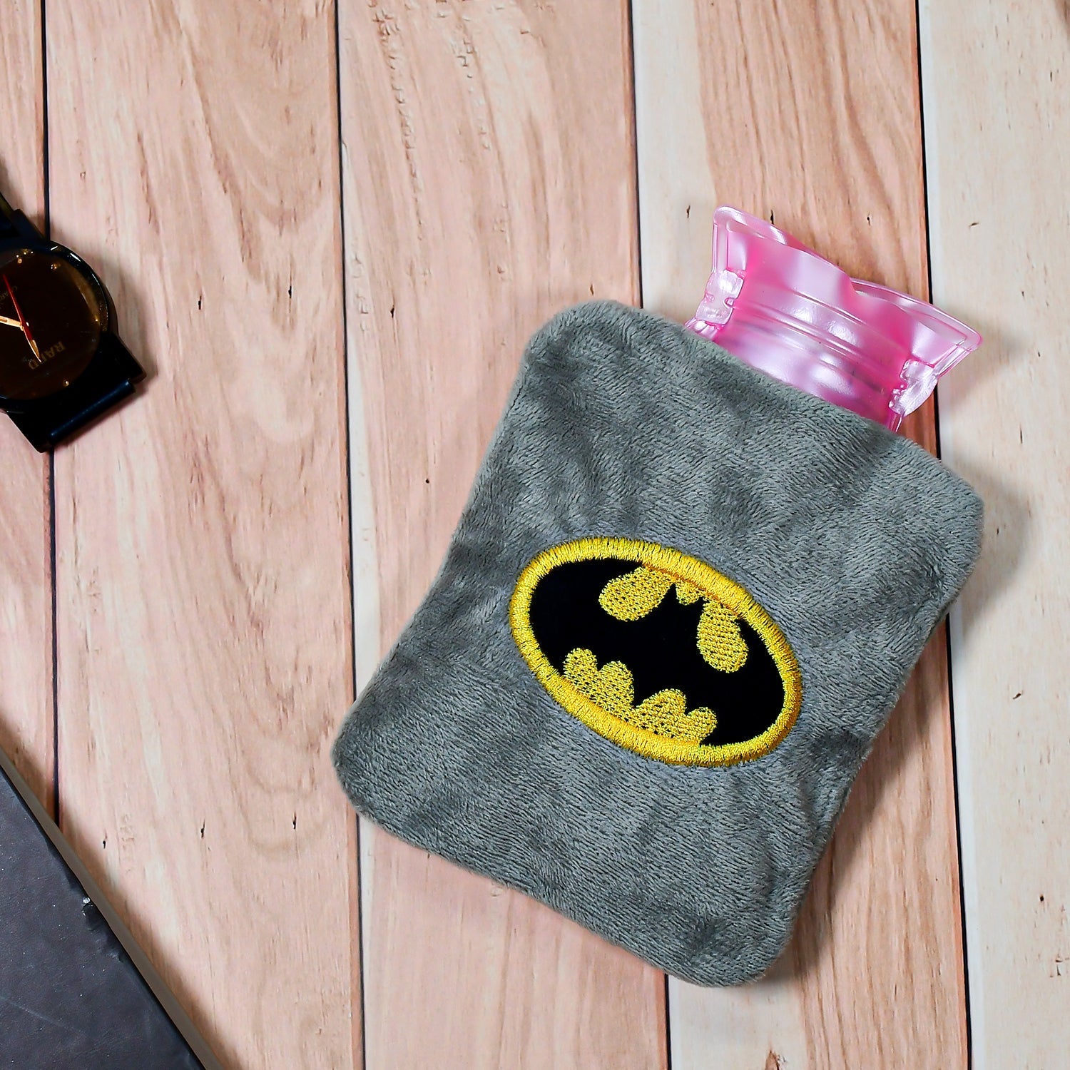 Themed Batman Hot Water Bag providing warmth and pain relief.