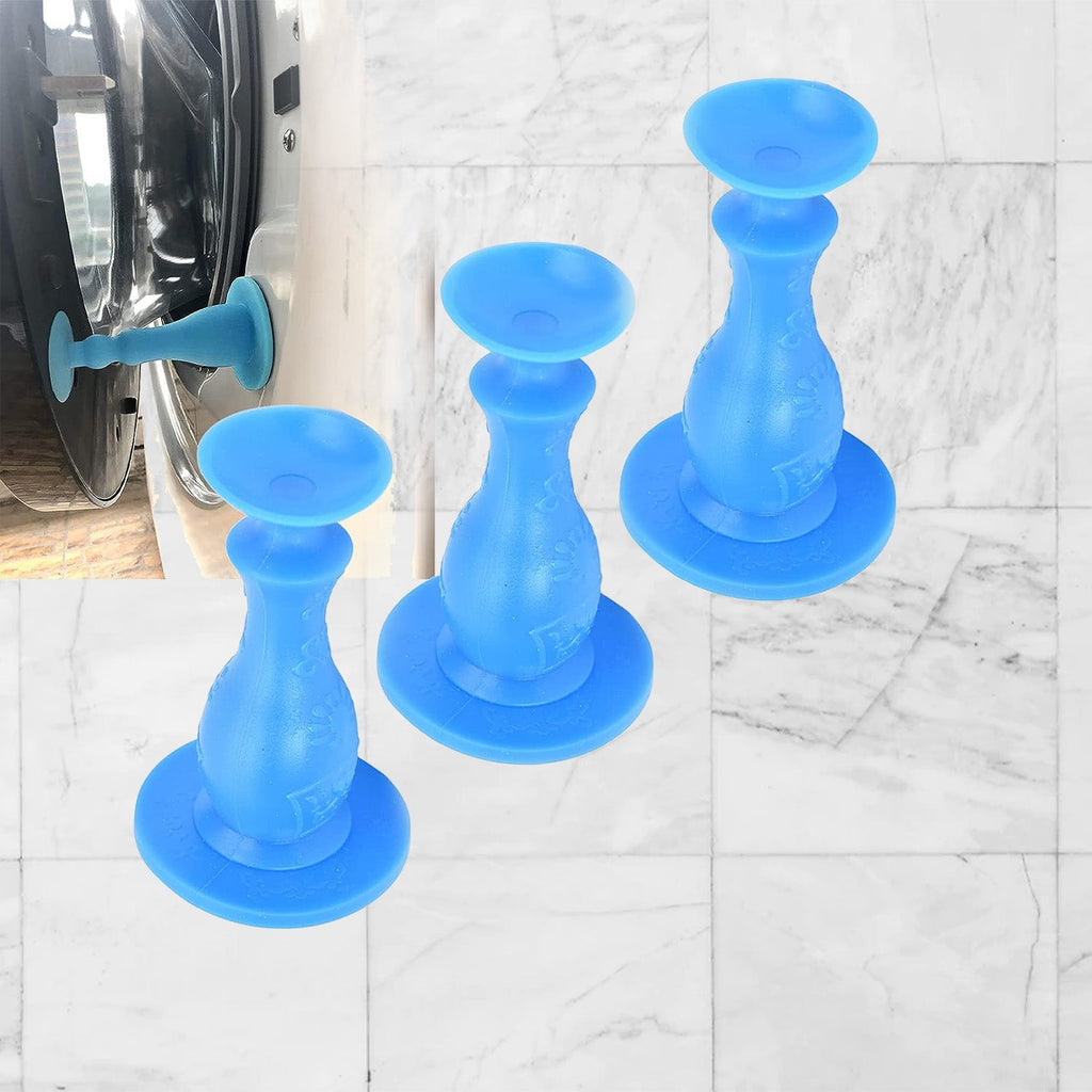 Detailed view of the robust suction cup attachment on the rubber washer door stopper.