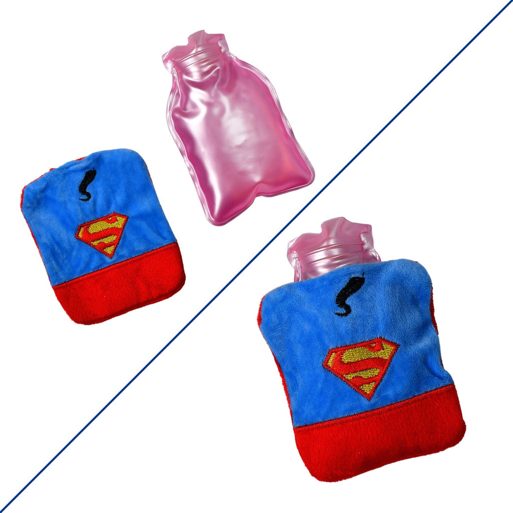 Person holding a hot water bag on their neck for soothing relief from pain.