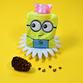 Cute Minions 2-eye hot water bag with soft yellow cover for pain relief.