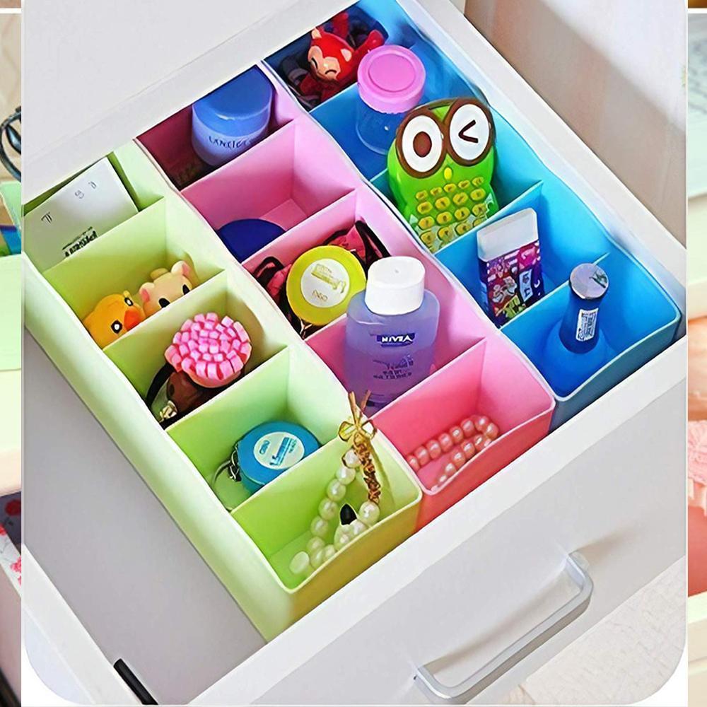 Efficient closet organizer box for neatly storing socks and small accessories.