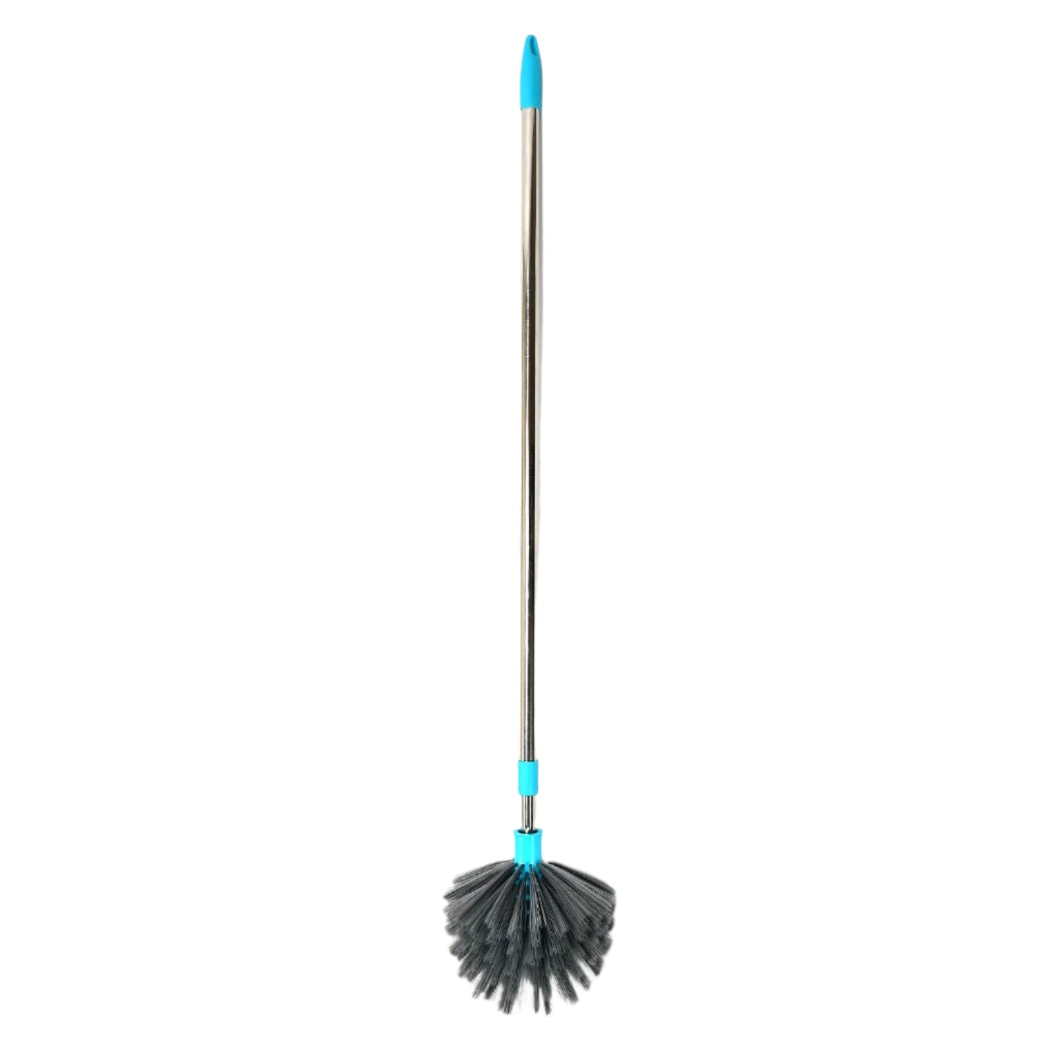 The cobweb cleaning brush demonstrating its full extension for cleaning high areas.