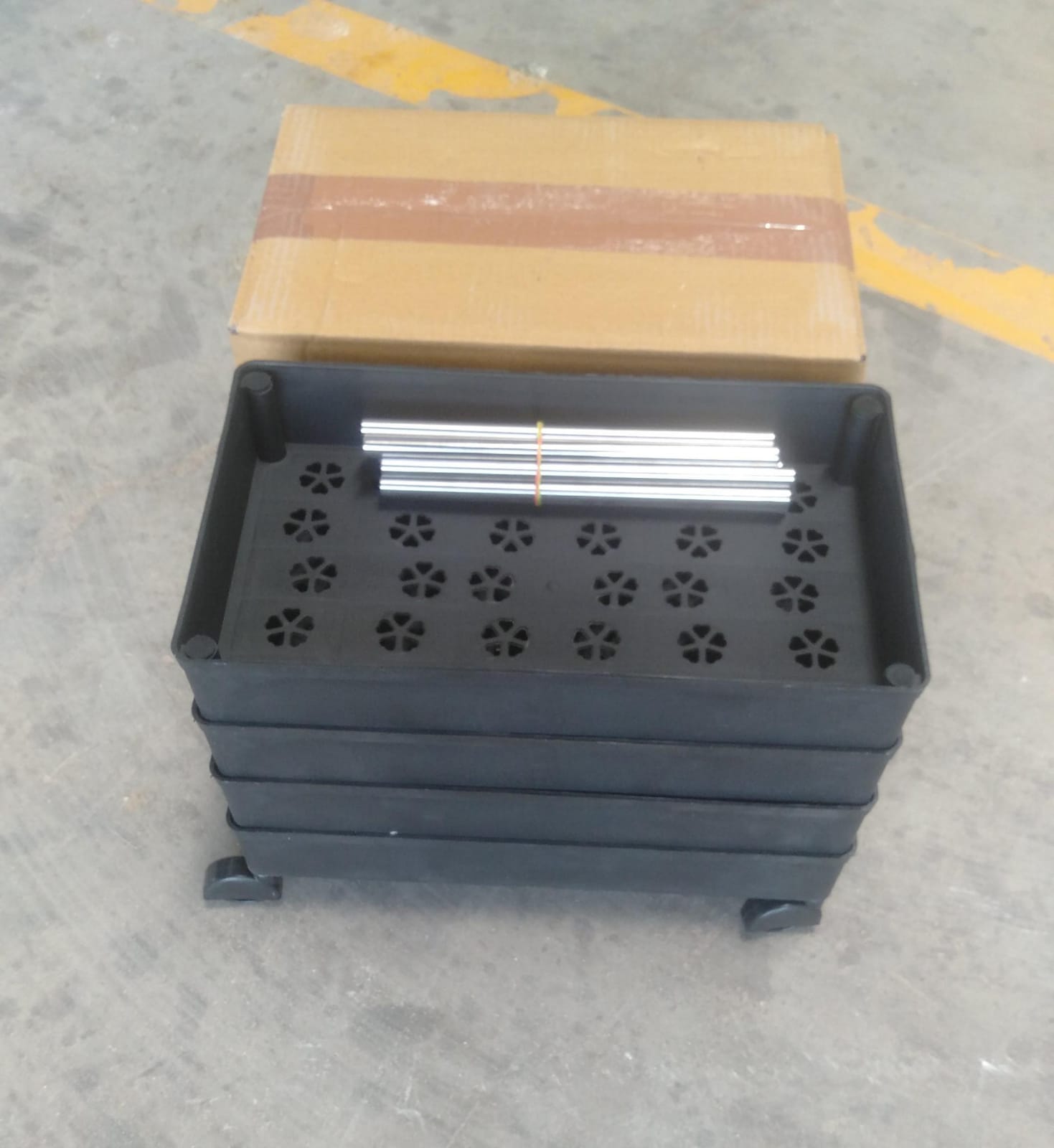 Comparison shot of  movable storage rack trolley for home storage solutions
