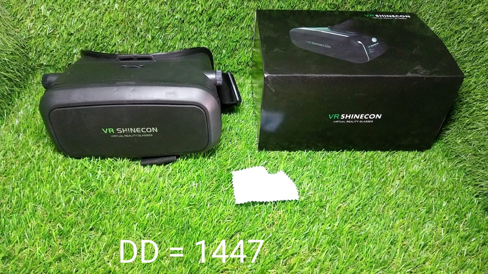 Fitnos VR Headset displayed with its wireless Bluetooth gaming remote, ready for virtual reality gaming.