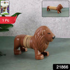 Flexible spring toy with lion animal design for interactive play