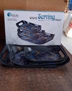 Plastic serving trays displayed in modern kitchen setting ready for use