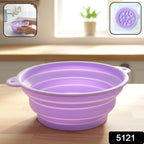 Close-up of silicone ice bath bowl with built-in ice cube tray base