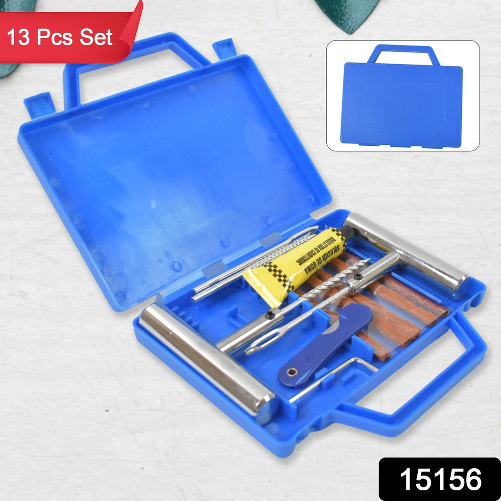 Close-up of durable brown tire repair strings and steel insertion tools from the kit.