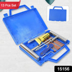 Close-up of durable brown tire repair strings and steel insertion tools from the kit.