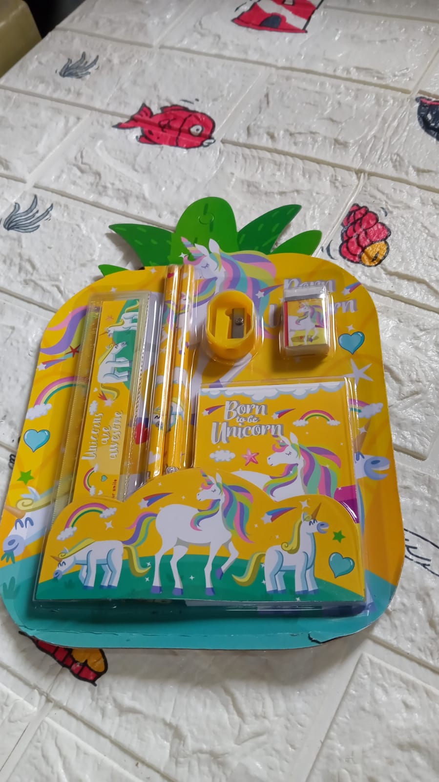 Compact stationery set with pencils, sharpener, and ruler, perfect for daily use.