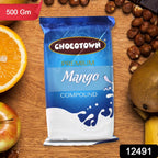 Smooth, yellow Mango Compound Chocolate slab showcasing its vibrant colour.