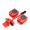 Heavy-duty furniture lifter tool with yellow handle and red pads, ready for appliance shifting.