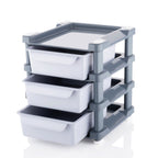 Organizing beauty supplies in the versatile 3-layer makeup drawer.