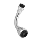 Flexible sprinkler head attached to a hose, ideal for watering garden plants.